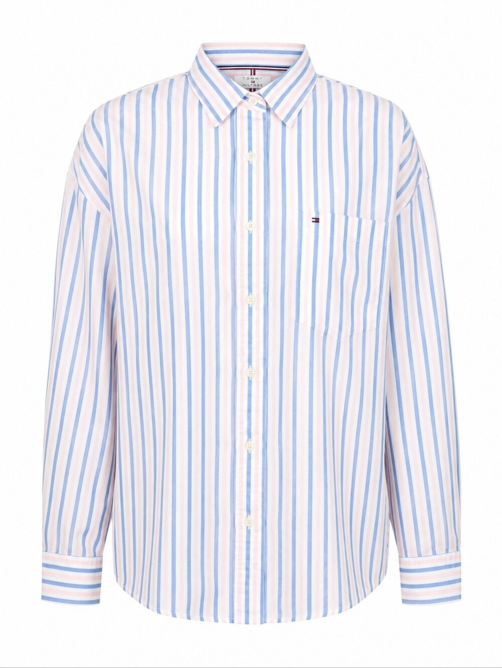 Tommy Hilfiger oversized pastel striped button down shirt size L